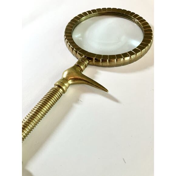 Vintage Solid Brass Magnifying Glass 13” Antique Victorian Lorgnette Spectacle - Picture 3 of 5